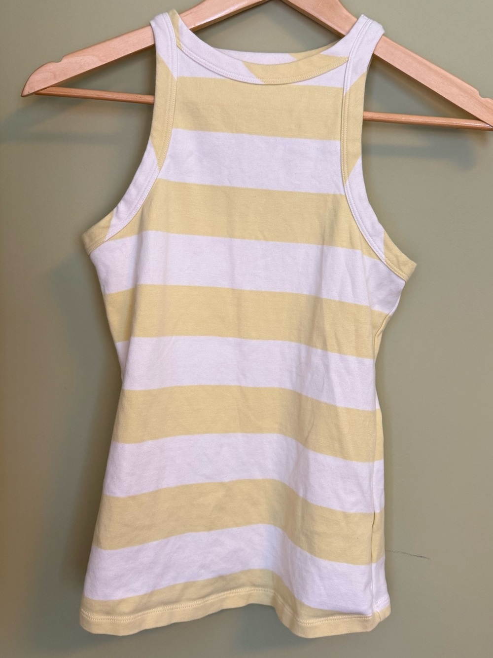Anthropologie Butter Yellow and White Striped Tank Top